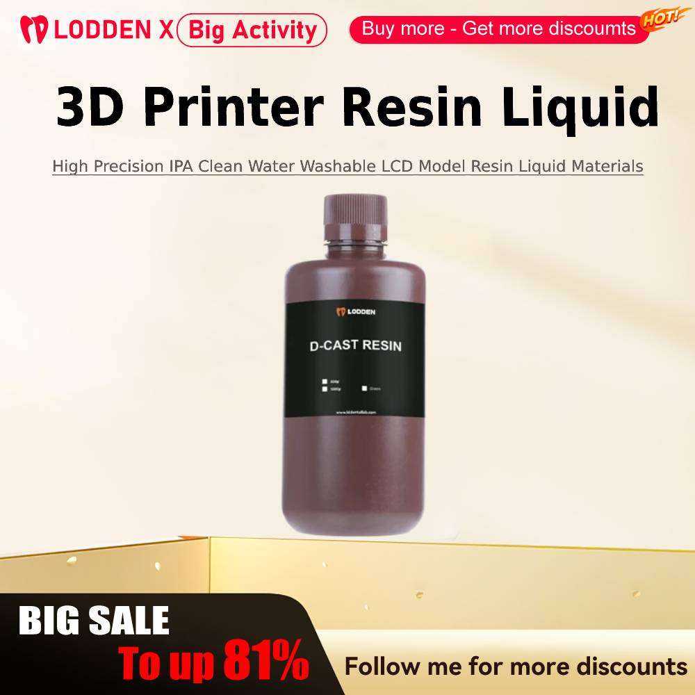 Glue For 3D Printing - Lodden 3D-Drucker-Harzflüssigkeit, 385/405 nm, hochpräzise IPA,