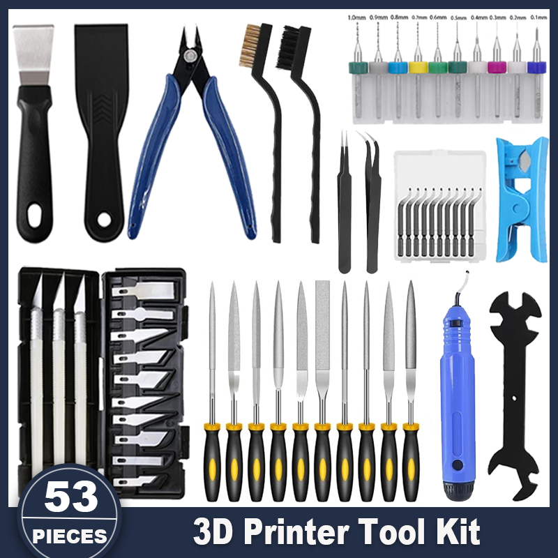 3D Printing File - 3D-Drucker-Werkzeugset, 53-teiliges Zubehör für alle FDM/SLA-Drucker,