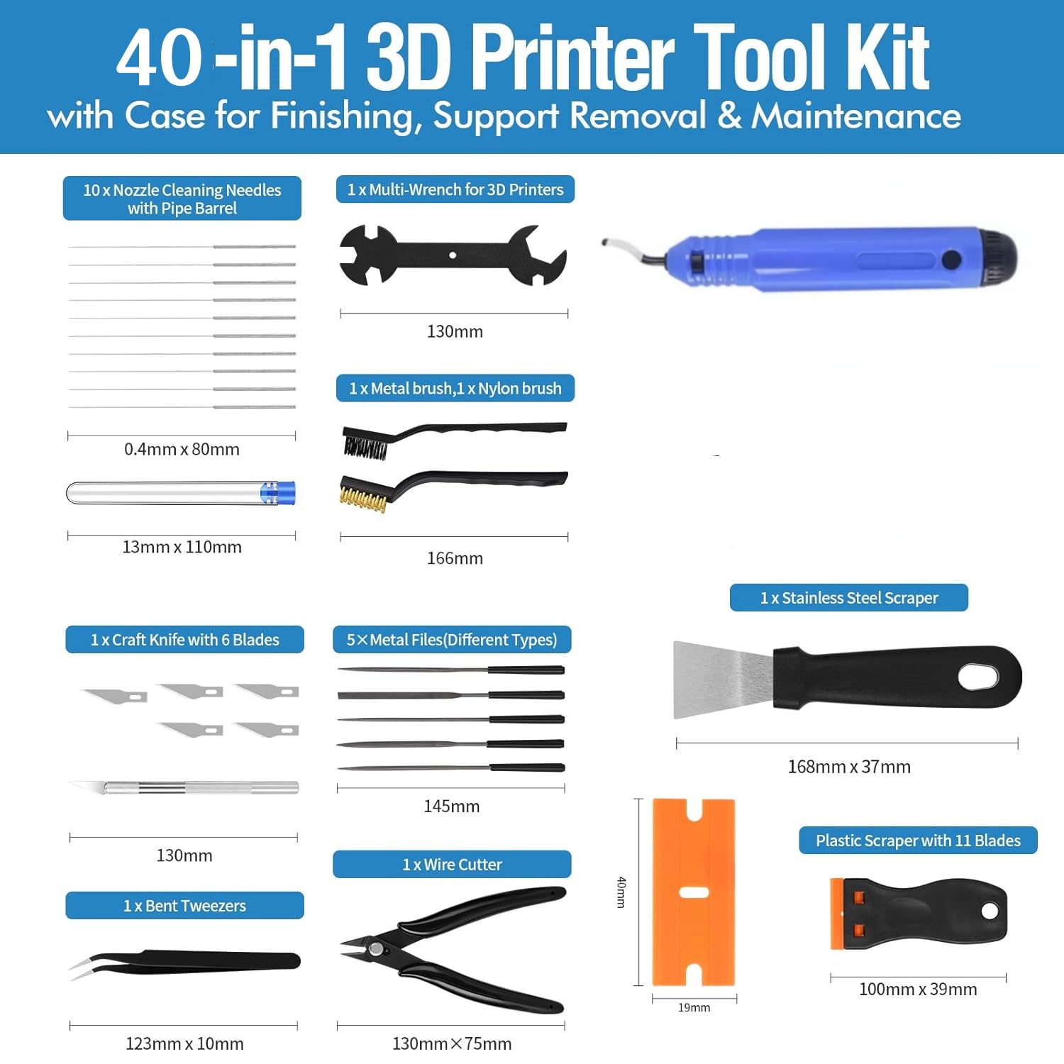 40-teiliges 3D-Drucker-Werkzeu – 3D Printing File Bewertung und Preis